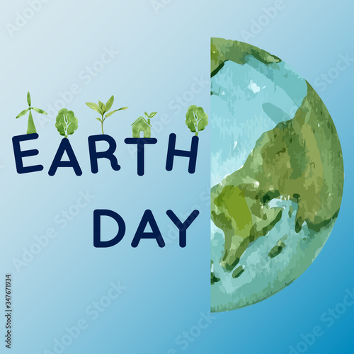 Global Warming and Pollution. Social media advertising campaign, save the world template design , creative watercolor vector illustration design