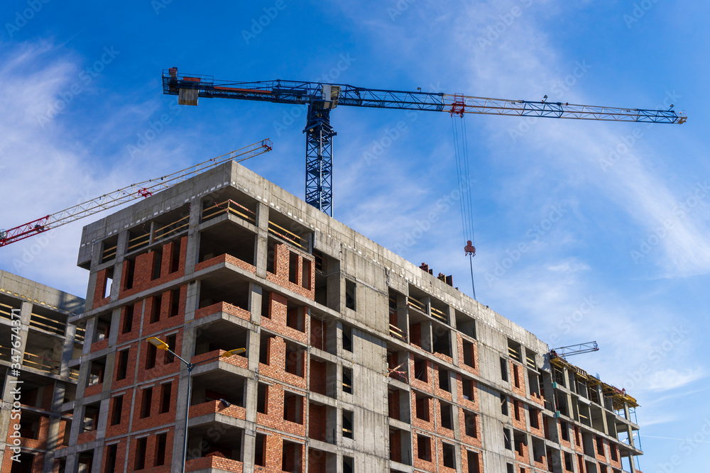 construction site with cranes