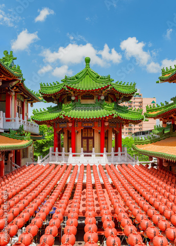 Gorgeous colorful view of Sanfeng Temple in Kaohsiung, Taiwan