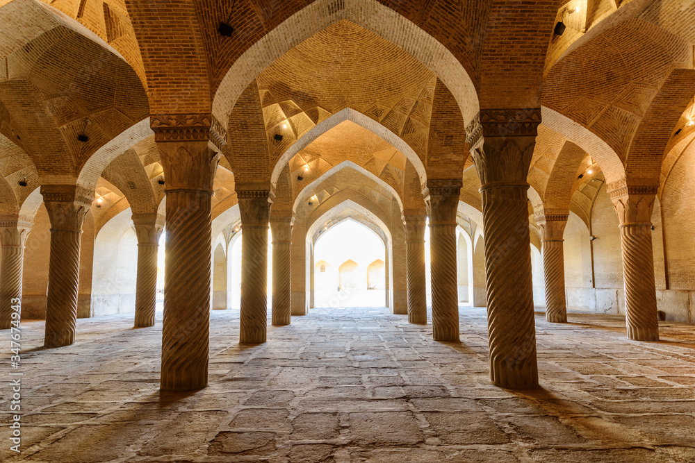 Prayer hall of the Vakil Mosque in Shiraz, Iran