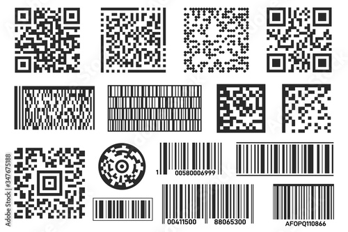 Barcode. Bar code label isolated for scan information. QR code stickerfor scanning on the supermarket. Product label with digital data information.