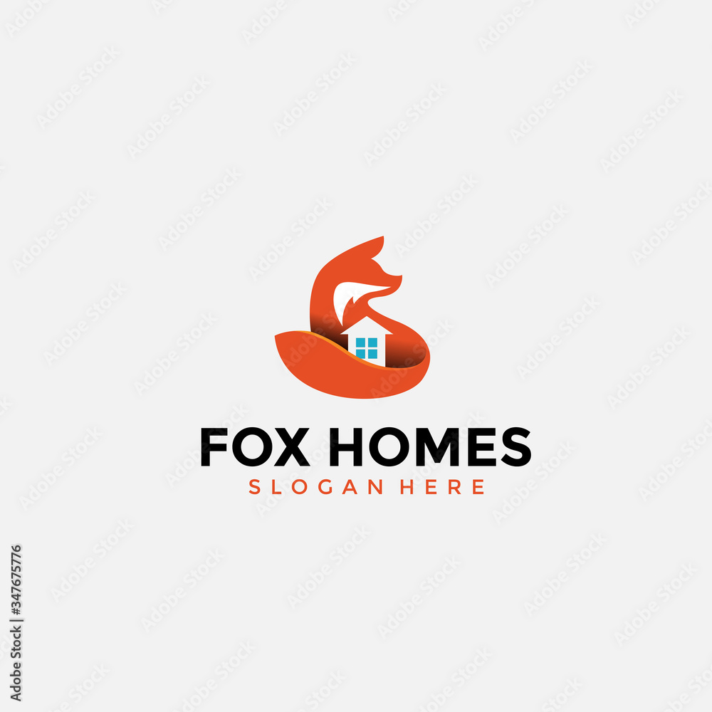 negative space fox home logo design premium vector negative space fox home logo design premium vector