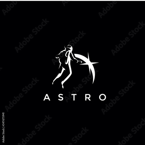 astronaut logo design vector