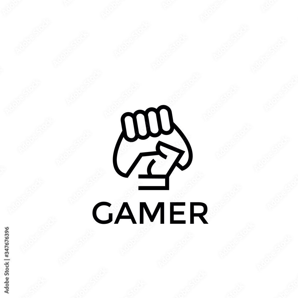 Fototapeta premium minimalist gamer logo design vector