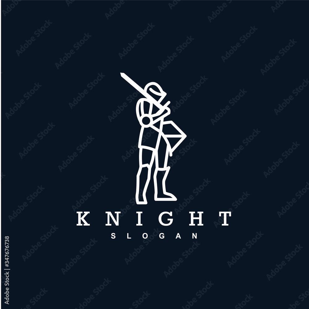 simple knight logo design vector