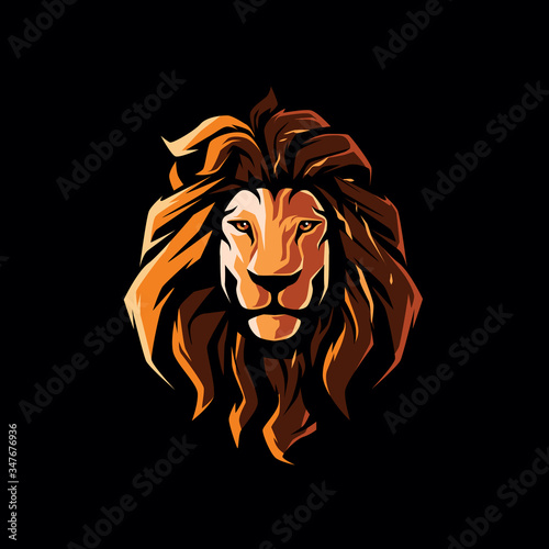 hispter lion head logo design vector