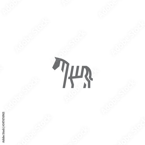 negative space zebra logo design vector