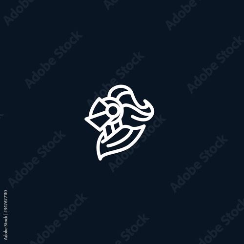 simple knight logo design vector