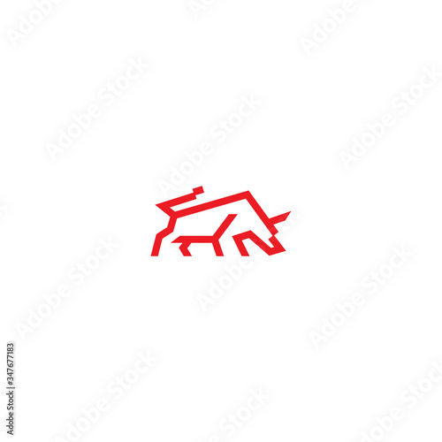 simple bull logo design vector