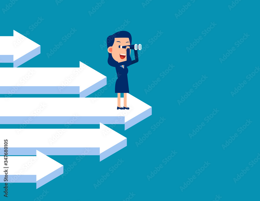 Business leadership with arrows. Searching for future investment Business leadership with arrows. Searching for future investment