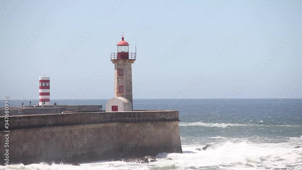 Ligthhouse, beach, fortress, port, Foz, Porto, Oporto, Coast, Coastline,