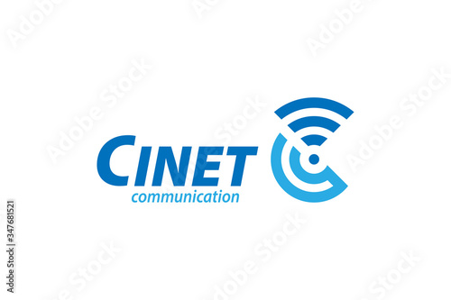 C letter logo design for communication, technology, telecommunication, internet, etc.