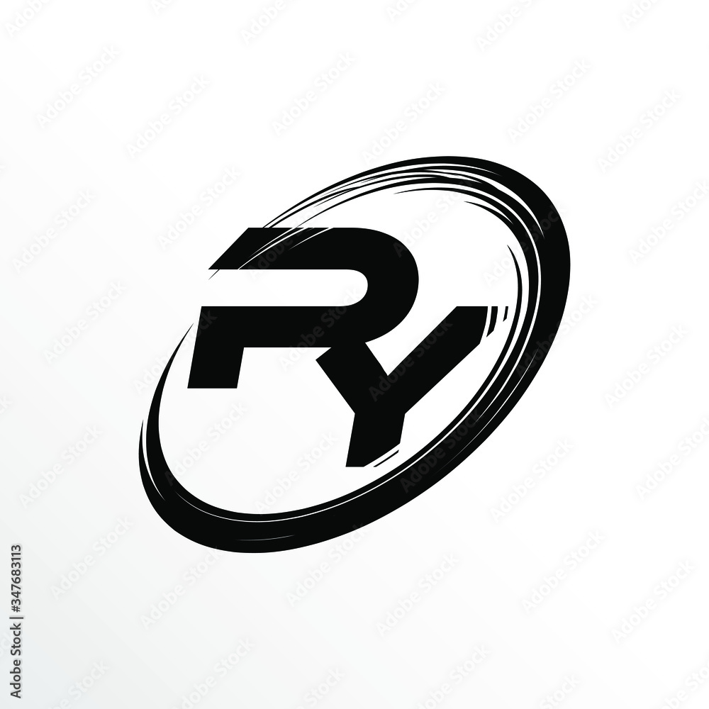 Initial Letter PY Brush Effect Logo Design Initial Letter PY Brush Effect Logo Design