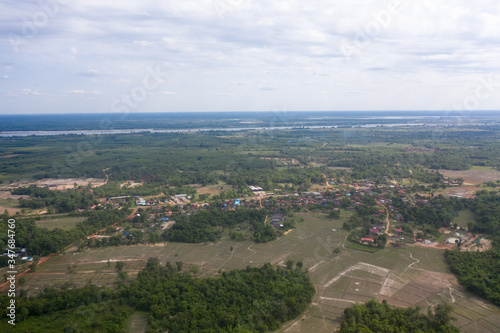 Arial view on a countryside village