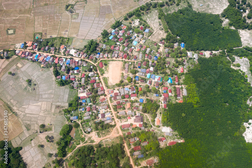 Arial view on a countryside village photo