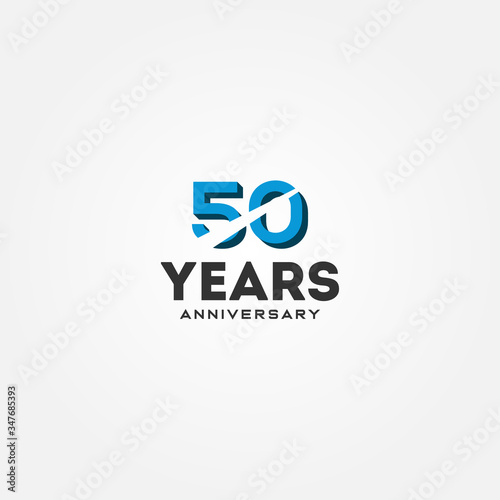 50 Year Anniversary Black Number Vector Design Illustration