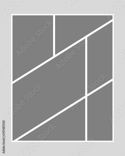 Vector empty collage board six images, photos