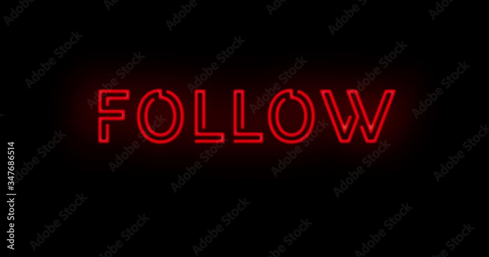 Flashing LINK BELOW Green Neon Sign flashing on and off with flicker 4K