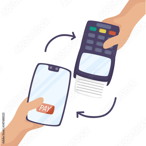 smartphone with voucher machine icon