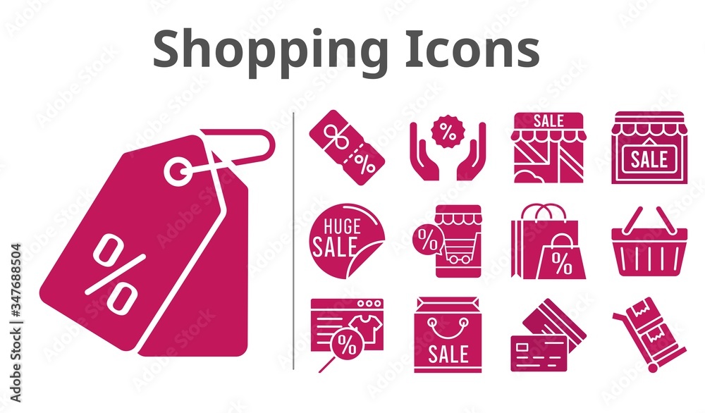 shopping icons set. included shopping bag, online shop, sale, shop, price tag, discount, shopping-basket, credit card, trolley icons. filled styles. shopping icons set. included shopping bag, online shop, sale, shop, price tag, discount, shopping-basket, credit card, trolley icons. filled styles.