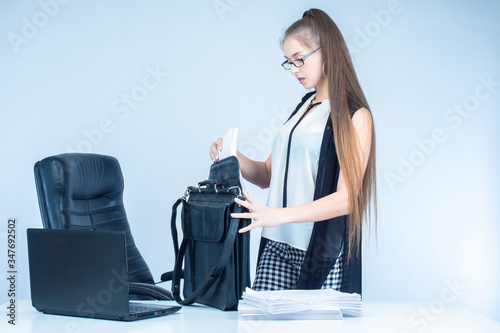 The girl is going to a busi...