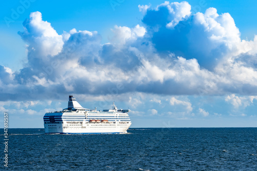 White cruise ship. Journey....