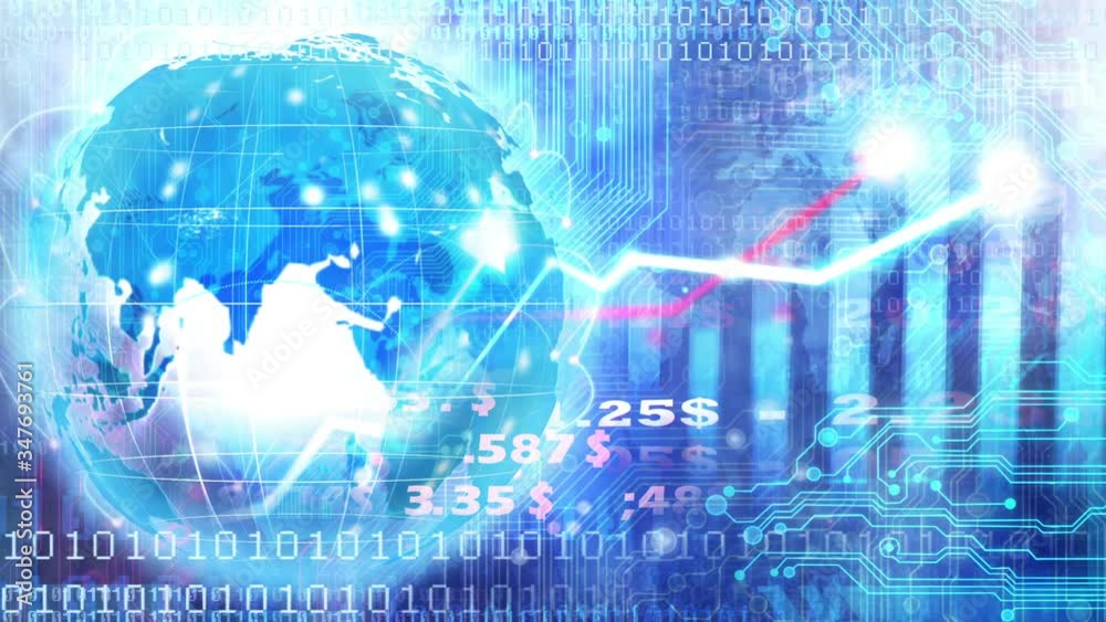 Financial data and growing charts. Financial data and growing charts.