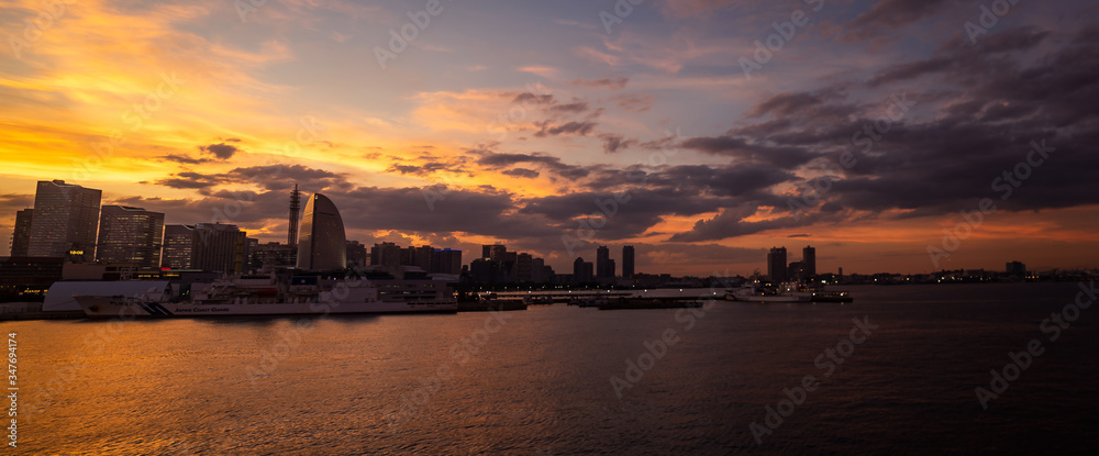 Yokohama's Osanbashi pier sunset Yokohama's Osanbashi pier sunset