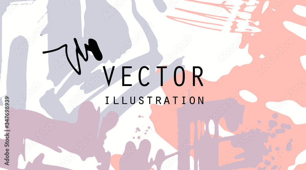 Fototapeta premium Artistic creative universal cards. Hand Drawn textures.