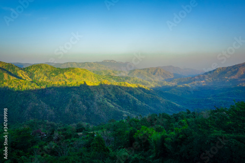 mountains in the evening