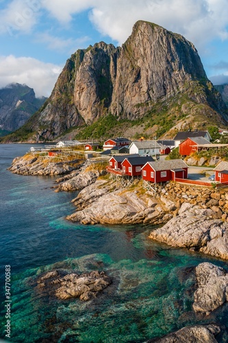 Beautiful vertical shot of Hamnoy,  Lofoten Islands, Norway
