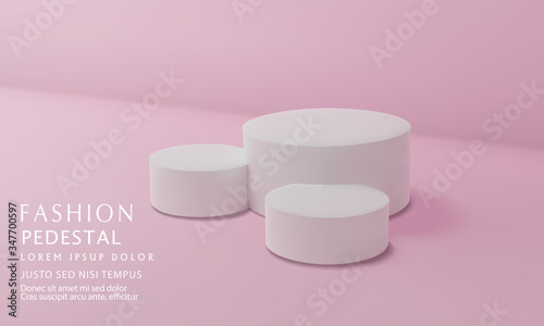  Vector pink minimal scene , podiumfor cosmetic product presentation. Abstract background with geometric podium platform in pastel colors. Template for design, presentation, advertisement.3d rendered.