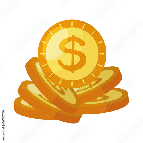 coins money dollars isolated icon
