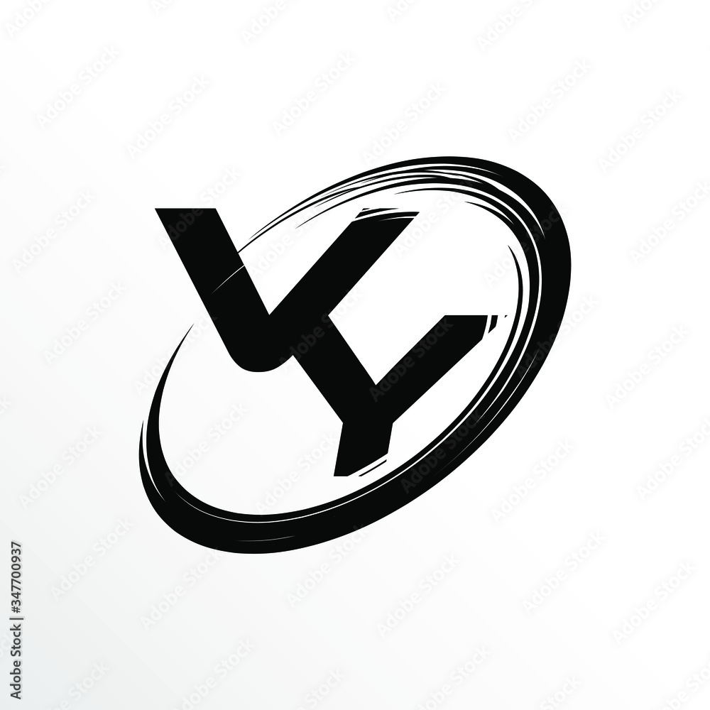Initial Letter VY Brush Effect Logo Design Initial Letter VY Brush Effect Logo Design