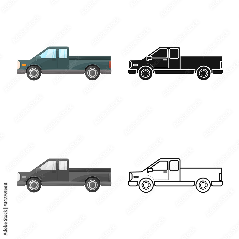 Naklejka premium Vector illustration of car and transportation symbol. Graphic of car and cabin vector icon for stock.