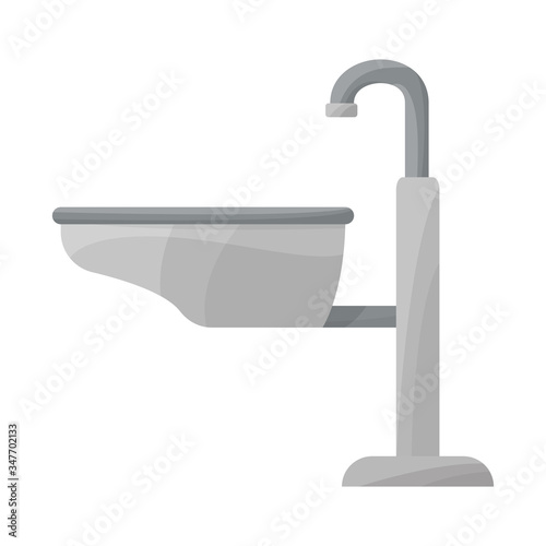 Isolated object of sink and basin logo. Graphic of sink and wash vector icon for stock.
