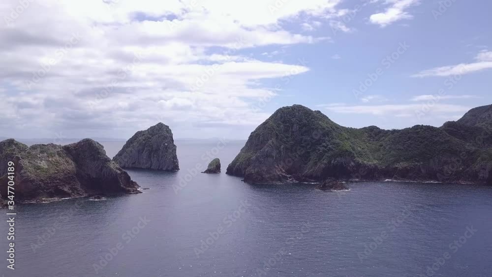 Aerial view of Poor Knights Island Reserve in New Zealand, North Island Aerial view of Poor Knights Island Reserve in New Zealand, North Island