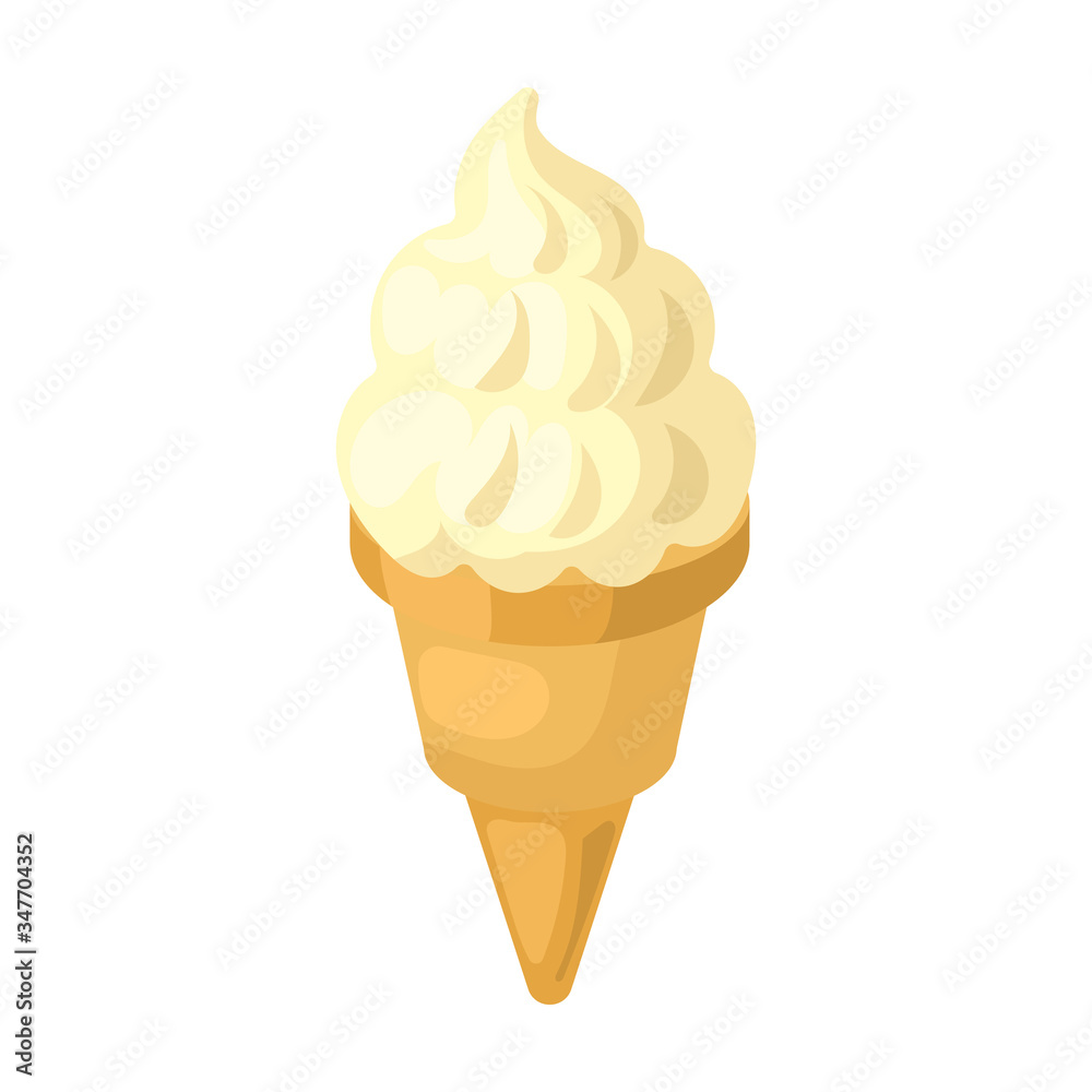 Ice cream vector icon.Cartoon vector icon isolated on white background ice cream.