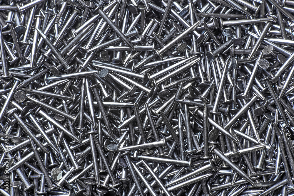 metal nails macro flat lay background metal nails macro flat lay background
