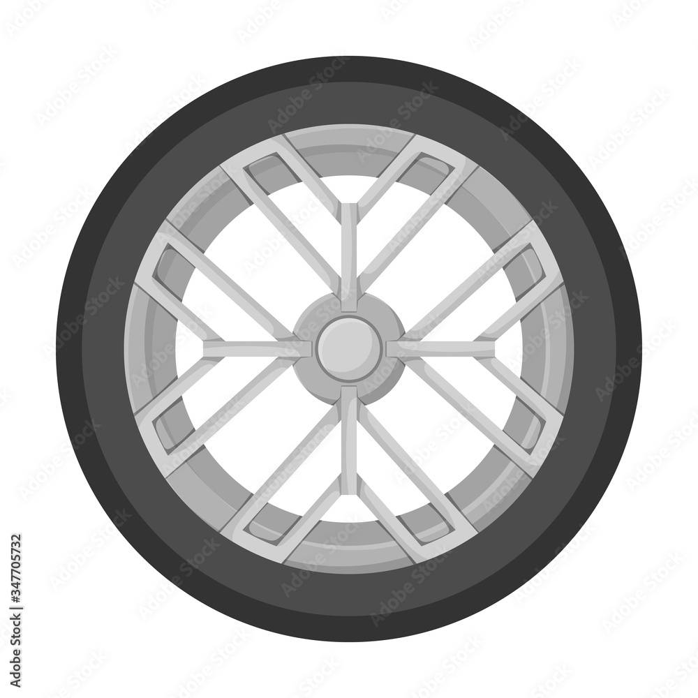 Obraz premium Wheel car vector icon.Cartoon vector icon isolated on white background wheel car.