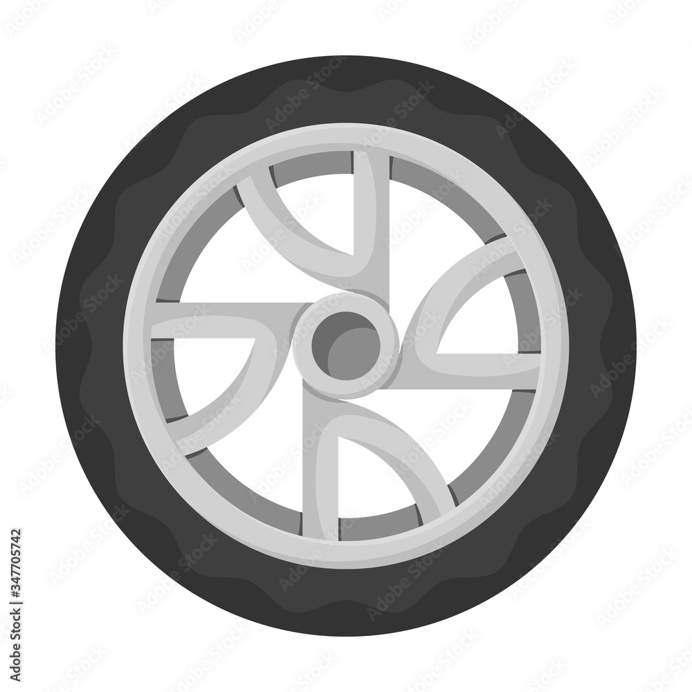 Obraz premium Wheel car vector icon.Cartoon vector icon isolated on white background wheel car.