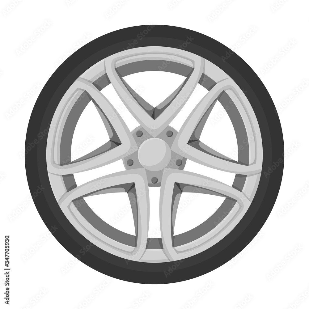 Obraz premium Wheel car vector icon.Cartoon vector icon isolated on white background wheel car.