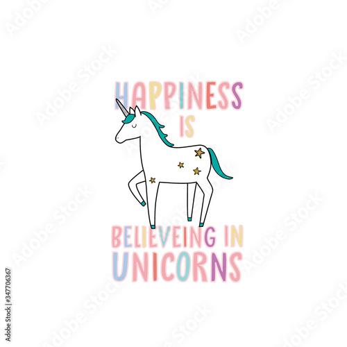 color text glitter star unicorn text line tee illustration art vector