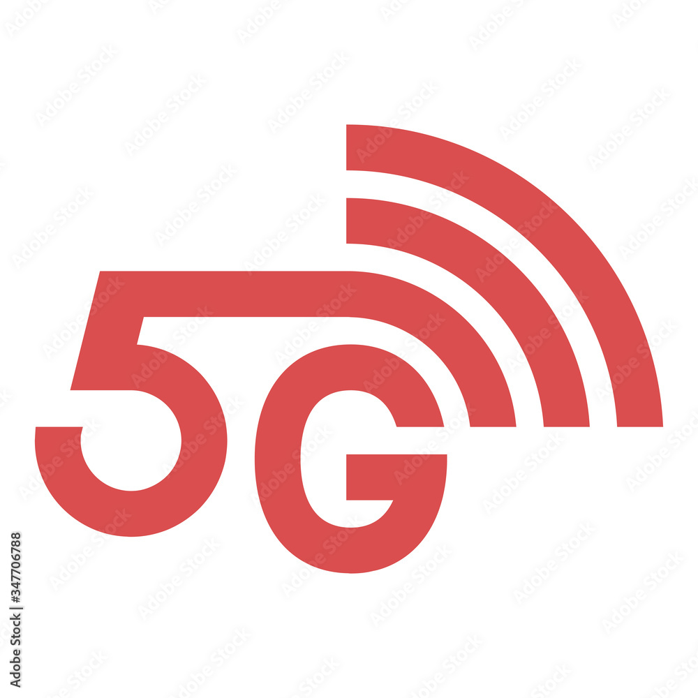 5G red vector icon, 5th generation of cellular network technology. Enables Internet of Things. 5G red vector icon, 5th generation of cellular network technology. Enables Internet of Things.