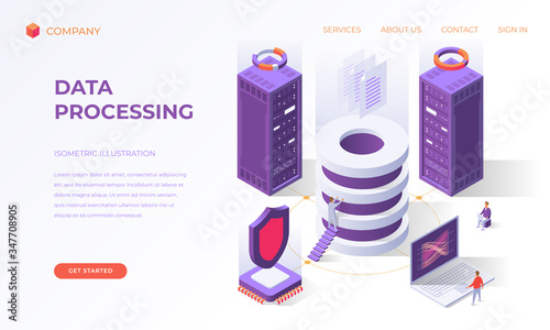 Landing page for data base processing