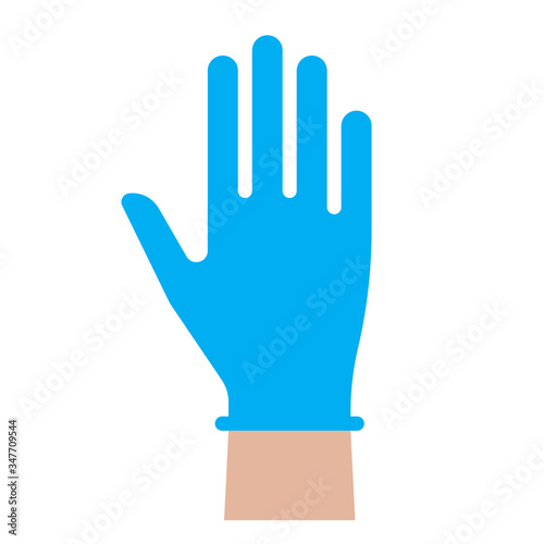 Hand in glove icon. Individual protection against the virus. Vector illustration