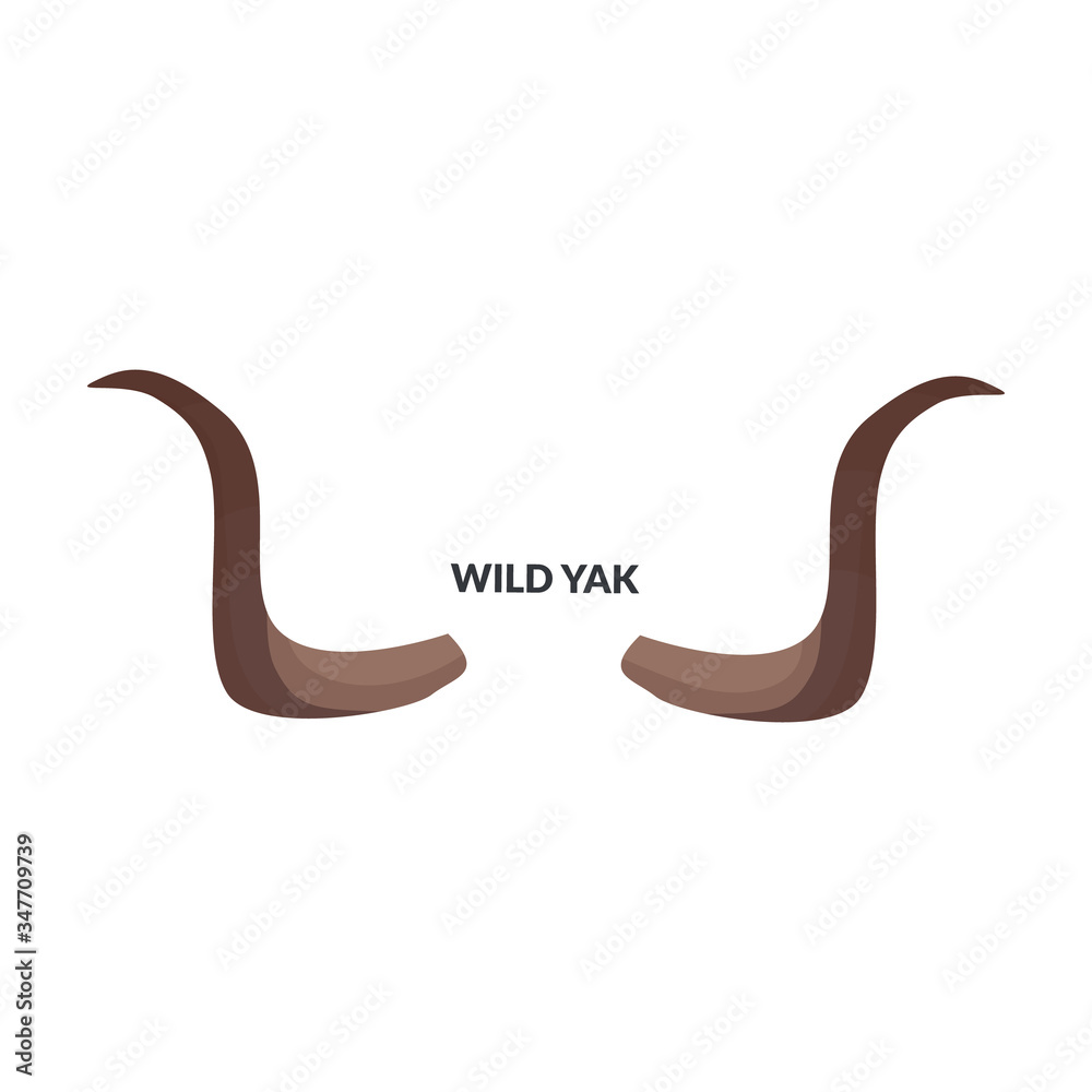 Obraz premium Horn wild yak vector icon.Cartoon vector icon isolated on white background horn wild yak.
