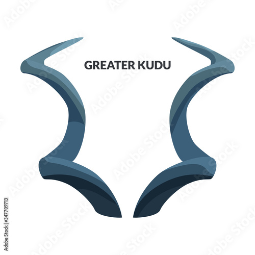Horn of greater kudu vector icon.Cartoon vector icon isolated on white background horn of greater kudu.