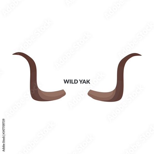 Horn wild yak vector icon.Cartoon vector icon isolated on white background horn wild yak.