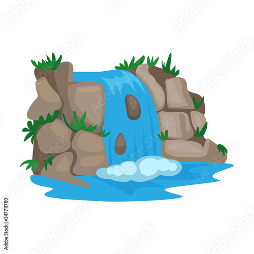 Waterfall vector icon.Cartoon vector icon isolated on white background waterfall.